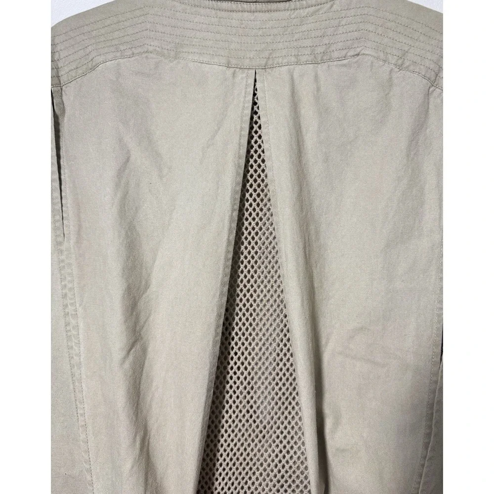 Vintage Banana Republic Safari Vest XL Khaki Fishing Hunting Multi Pocket Mesh